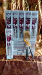 sultan souvenir..Souvenir Sendok garpu Stainless Tile set kemas mika