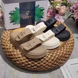 Sandal Wanita Import Best Seller | Sandal Hak 4cm Nyaman Kulit Premium Anti Selip
