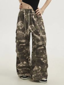 Quần Dài Ống Rộng Ống Đứng Thường Ngày Phong Cách Đường Phố Quần Dài Làm Việc Màu Sắc Cotton Quần Dài Mùa Hè Chống Mài Mòn