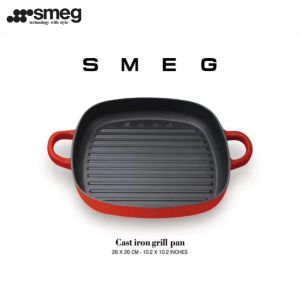 SMEG Marble Stone Grill Steak Frying Pan Induction Non Stick Pot Bowl Wok Cookware Tool (26cm)