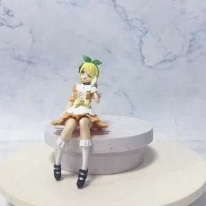 Bandai | Anime Kagamine Rin Hatsune Miku Action Figure Model Toys Cute Action Model PVC Collection Desktop Accessories Gift Toys
