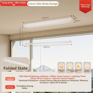OPPLE | Automatic Raising Drying Clothes Rack with Smart Drying