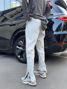 Quick Dry Outdoor Casual Pants Mens Summer Thin American Functional Style Hiking Pants Straight Leg Elastic Waistband