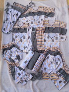 baju bayi newborn 0-3bulan abu otopus paket 27pcs 30pcs 33pcs 36pcs