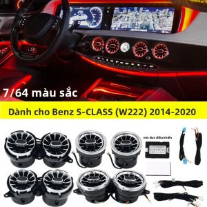 Đèn Viền Nội Thất Điều Hòa Turbo LED RGB Cho Mercedes-Benz S-Class W222 S320 S350 S400 S450 - Đèn Trang Trí Không Khí 64 Màu