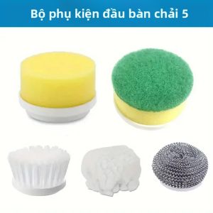 Bộ 5 Đầu Bàn Chải Có Thể Thay Thế Được Cho Máy Chà Sàn Điện Phụ Kiện Làm Sạch Bằng Nhựa Bàn Chải Chà Bền Cho Đồ Dùng Vệ Sinh Gia Đình
