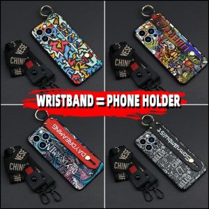 Ring Anti-knock Phone Case For Meizu Lucky08 Phone Holder Durable Graffiti Wrist Strap Silicone Shockproof Personality