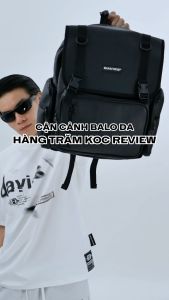 [Mẫu Mới 2024]Balo da đi học nam nữ màu đen local brand DAVIES Leather Box Backpack D-P35