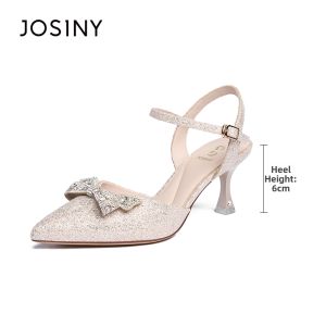 Josiny | Bow Decor Summer New French Style Stiletto Heel Sandals