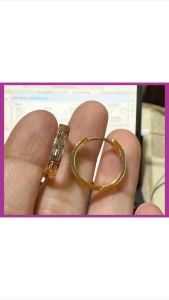 10k SD gold two tone hoop earing (electroplated)