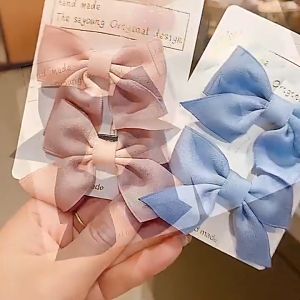 2Pcs Jepit Rambut Pita Kupu Lucu Jepitan Rambut Fashion Jepitan Ribbon Hair Pin Gaya Korea