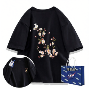 Casual Loose Coupled Cotton T-Shirt Three-quarter Sleeve