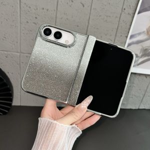 For iPhone DUO 18Fold Gradient Color Glitter Phone Case for iPhone 18 Fold New Luxury Hinge Protection Plating Bumper PC Cover