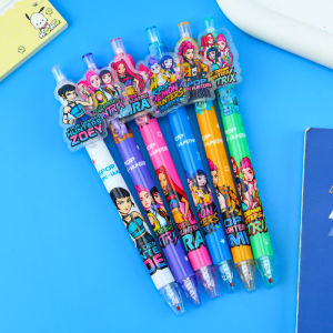 Bandai | 6 Chiếc Anime Bé Gái Lumi Mila Zoi Thợ Săn Chủ Đề Bút Gel Có Thể Thu Vào Bấm Thẩm Mỹ Hoạt Hình Trường Văn Phòng Văn Phòng Phẩm Quà Tặng Cho Tất Cả