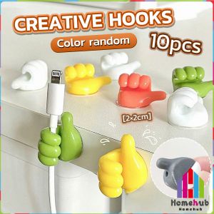 Homehub 10pcs Thumb Up Shape Hook soft Wire Cable Holder Multifunctional Plant Vines Clip Random Color