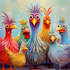 Paper Puzzle for AdultsColorful Chicken Puzzles Irregular Animal Shaped Unique Paper Jigsaw PuzzleModern Art Home Decor