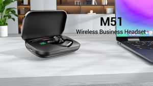 New Bee M51 Wireless Earbuds Headset with Noise Cancelling Bluetooth Earphones Headset Wireless Earphones Bluetooth Headphones with 80hours Talking Time with Charging Case Bluetooth 5.2 for Phone/Laptop