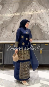 INSTANT COD Setelan Baju Kurung Sharmila Termasuk Selendang – Set Kebaya Bahan Yokohama Premium Set Baju Muslim Gamis Pelangi Jaya