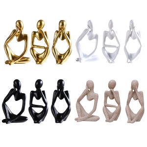【New Arrival】 Creative Resin Thinker Statues Set of 3 Modern Abstract Art Sculptures for Home Decor Stylish Ornament