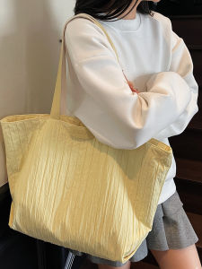 Large Capacity Canvas Tote Bag Womens Casual Commuter Handbag Versatile Student Class Single Shoulder Bookbag Nylon Material