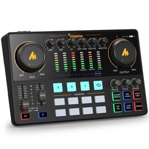 MaonoCaster AME2 Gen2 Audio Interface Mixer with Dual XLR Input for Dual Podcast StreamingPodcast mixer with Pro-preamp Guitar