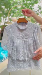 เสื้อลูกไม้ฝรั่งเศสเนื้อนิ่ม กระเป๋าสบายมาก ตกแต่งระบายลูกไม้ ออกมาดูแพง เป็นสินค้าที่ดีที่สุดและมีคุณภาพสวยงามสำหรับผู้อ่าน 4331