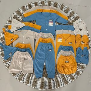 (polos Fiantrybaby)paket perlengkapan bayi baru lahir 33pcs seri denim mustard coksu SNI