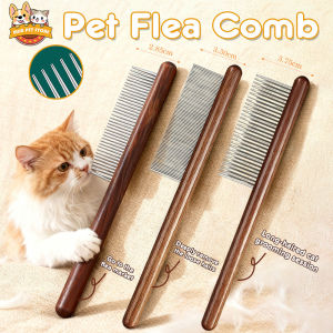 Wooden Handle Pet Flea Comb Stainless Steel Teeth Cat Dog Comb Knot & Flea Remover Pet Grooming Tool