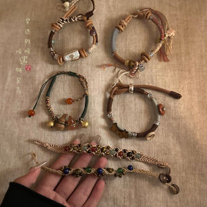 Handmade Chinese Style Bracelet Womens New 2025 Ethnic Minority Retro Personality Jewelry Fresh out Fashion Accessories