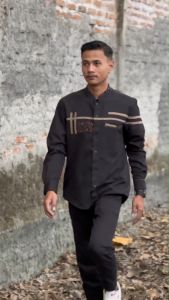 Koko Pria Lengan Panjang & Kemeja Kurta Casual Remaja Dewasa