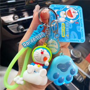 Doraemon Cloud Night Lamp Keychain Machine Cat Small Wishing Bell Lighted Pendant Bag Decorations Fashionable Accessories