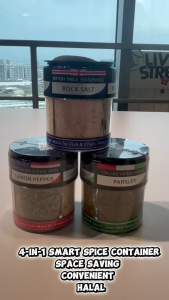 Hexa 4 in 1 Premium Seasoning Spices Condiments [Halal] 3 Flavor in Smart Storage Container