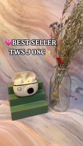 TWS J08C True Wireless Bluetooth Earphone Tampilan LED earphone bluetooth IPX5 lucu Hifi Stereo Bluetooth 5.4 Latensi Rendah Mikrofon Panggilan HD — Garansi 1 Tahun