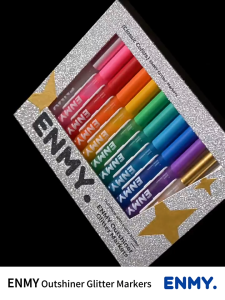 ENMY Glitter Marker Pens Set Metallic Shimmer Pens for Art Craft & Journaling