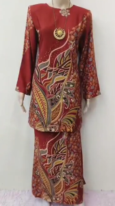 Baju Kurung Moden Batik QALEESYA Dhobby Silk (KMB25084) BBSjb