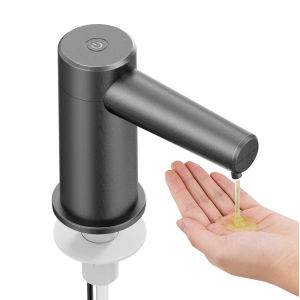 Touchless Automatic Soap Dispenser Electric Bathroom Kitchen Sink Pump 100cm Extension TubeBlack&Silver Liquid&Foam Modes