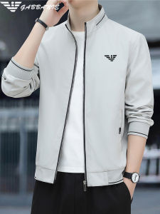 Fashionable Slim Fit Mens Jacket Outlet Store Spring Autumn Lightweight Stand Collar High End Polyester Fiber Zipper Closure