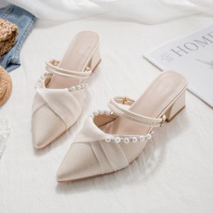 Stiletto Toe Coarse Heel Sandals