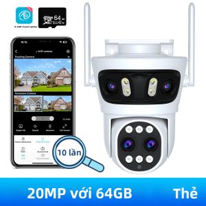 Camera IP WiFi PEGATAH 20MP PTZ Với Góc Quay 180 Độ ° Giám Sát An Ninh Zoom Kỹ Thuật Số 10X Theo Dõi Tự Động Góc Rộng Để Sử Dụng Trong Nhà/ngoài Trời