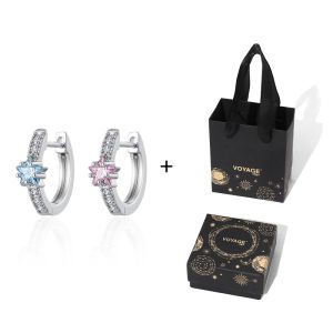 ZHENGZHAO | Icy Blue Titanium Star Earrings for Ear Piercings Sleep-Friendly