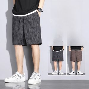 Teenage Mens Sporty Short Pants Thin High Elastic Summer Fashionable Five-Part Loose Fit Casual Wear Youthful Trendy Brand