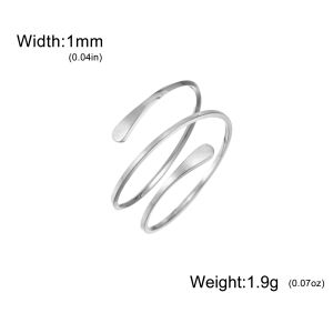 Trendy Geometry Multi layer Line Open Ring Stainless Steel Spiral Coil Minimalist Couple Ring Party Jewelry Gift