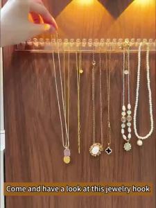 3 Pcs Wall-Mounted Transparent Acrylic Jewelry Storage Hooks Suitable for Necklaces Earrings Rings and Bracelets