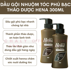 Dầu gội nhuộm tóc phủ bạc thảo dược Tenstar Hena Color Shampoo 300ml Nhật