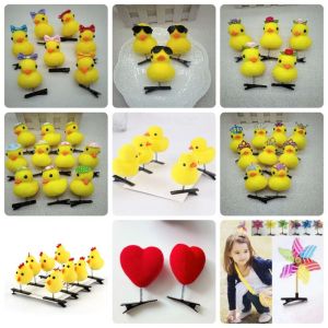 ROLL Duckling Shaped Hair Clip Little Yellow Duck Cartoon 3D Spring Hair Clip DIY Plush Duckbill Clip Children Headwear