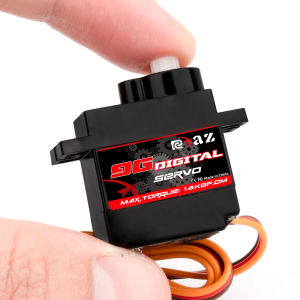 Az | RCXAZ 9g Plastic/Iron/Copper Gear 1.6KG Digital Servo for RC Fixed-Wing Airplane Robot Car Boat Duct Plane Small Servo Motor