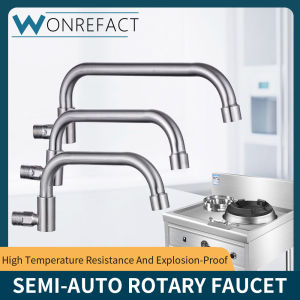 Semi-Auto Rotating Kitchen Faucet 304 Stainless Steel 180° Swivel Anti-Rust Honeycomb Bubbler For Kitchen Sink
