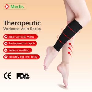 พร้อมส่ง 1 คู่ S-XXL ถุงเท้าเส้นเลือดขอด เนื้อหนา ถุงน่องบีบอัด Compression Stockings Varicose Veins Compression Socks ทุกเพศ ผ้าอย่างดี