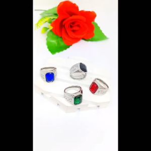 CINCIN COWO TITANIUM PERSEGI LIST TAMBANG SILVER FASHION ANTI KARAT DAN ANTI LUNTUR (COD)