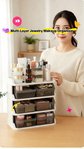 Desktop Office Multi-function Organizing Box Table Clear Drawer Multi-layers Storage Racks Cosmetic Makeup Storage Box